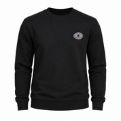  RTX men’s black crew neck sweatshirt in UK Size S. Long sleeve casual pullover with ribbed cuffs and stylish chest emblem.
