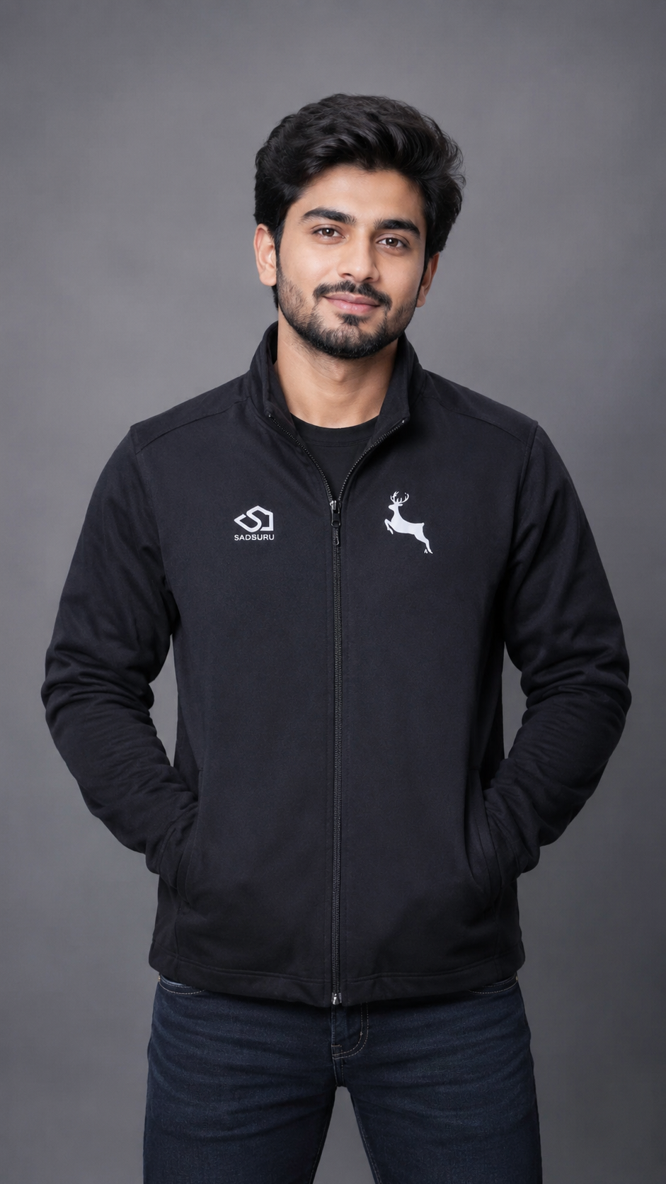 Stay active in style with the SADSURU Men's Black Full Zip Sports Jacket. Lightweight, breathable, and comfortable athletic jacket perfect for gym workouts, running, training, and everyday casual wear.