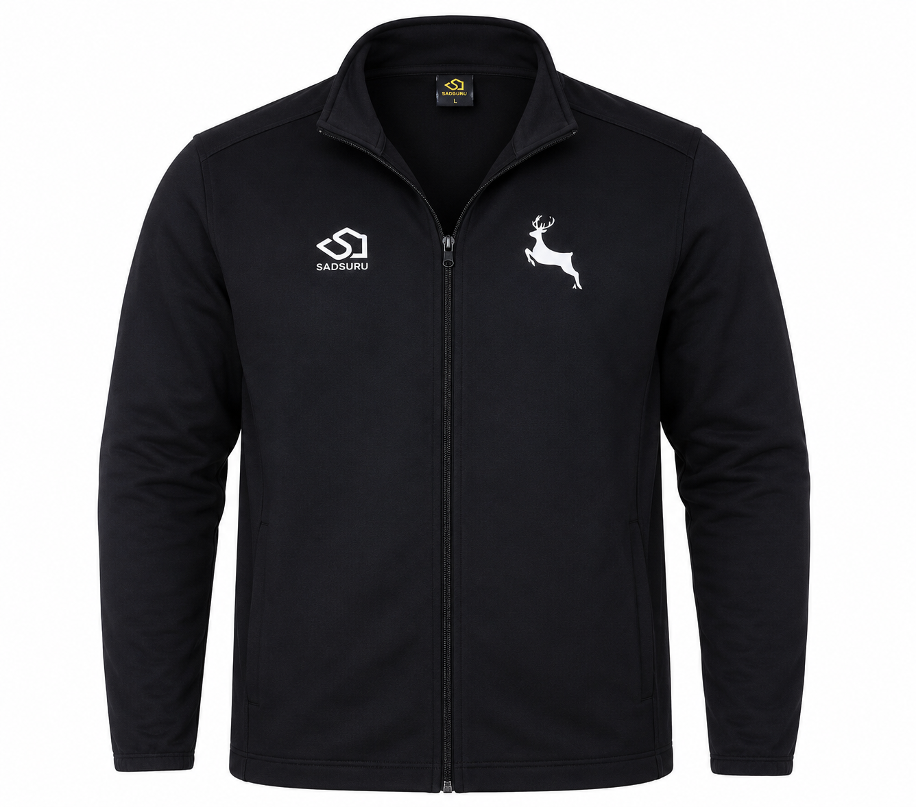 Stay active in style with the SADSURU Men's Black Full Zip Sports Jacket. Lightweight, breathable, and comfortable athletic jacket perfect for gym workouts, running, training, and everyday casual wear.