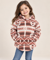 SHEIN Girls’ Aztec Print Teddy Fleece Hoodie