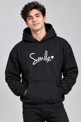 SHEIN Men Black “Smile” Graphic Hoodie