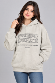  SHEIN women’s beige graphic hoodie in UK Size M. Casual pullover design with statement print, hood, kangaroo pocket and comfortable relaxed fit.