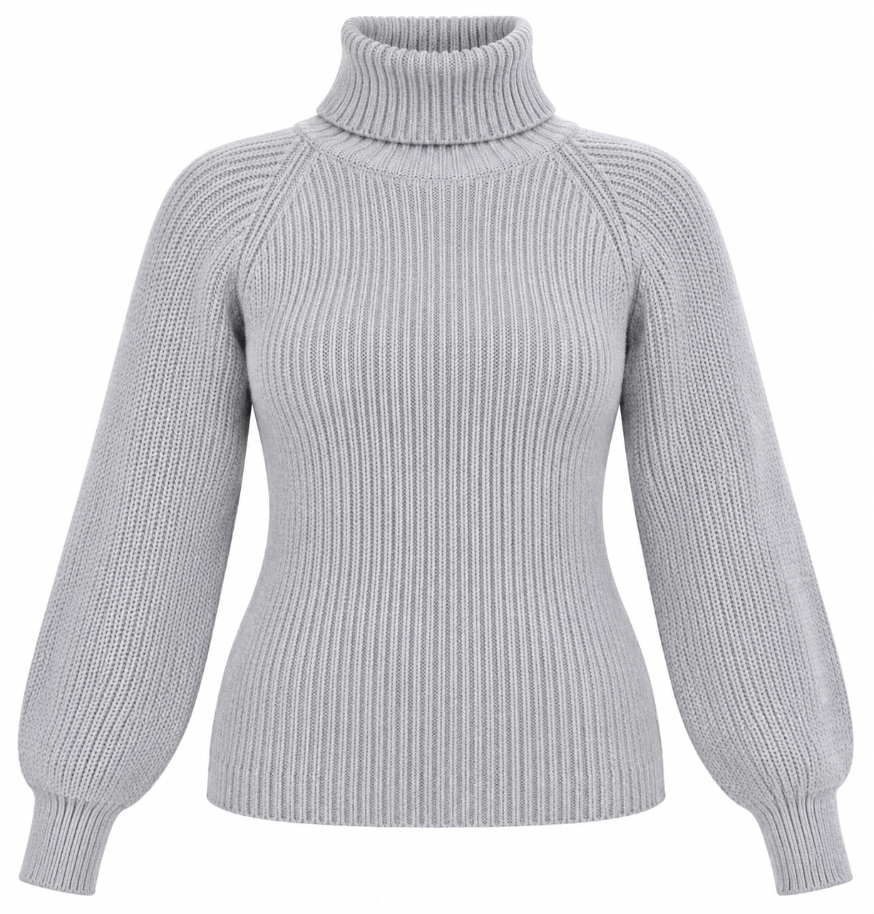  SHEIN women’s grey ribbed turtleneck jumper in UK Size XS, featuring a stylish chest cut-out and balloon sleeves. Original UK customer return.