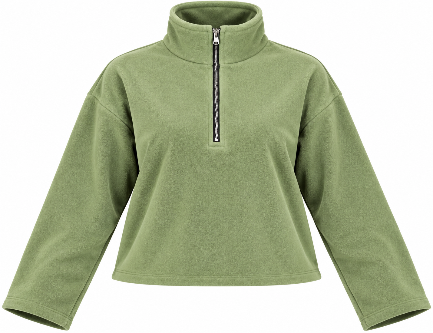 SHEIN women’s light green half-zip fleece pullover in UK Size M. Soft, cosy and stylish with a relaxed fit, perfect for casual winter wear.