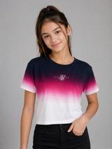 SIKSILK Girls Ombre Gradient Cropped T-Shirt