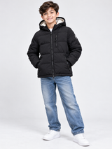 SOULCAL&CO Boys Black Hooded Puffer Jacket