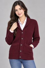 Soulcal & Co Burgundy Ribbed Knit Cardigan