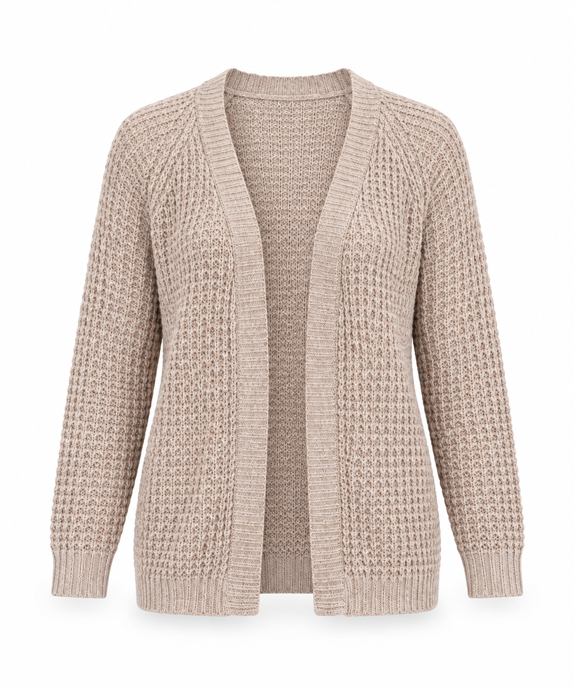   South women’s beige open-front knit cardigan in UK size 14. A soft, versatile layer with long sleeves and ribbed details—ideal for casual and smart outfits.