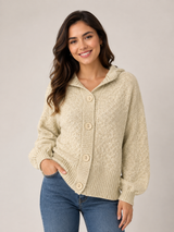 South Women's Cream Knitted Hooded Cardigan