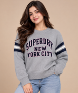 Superdry Women Grey New York City Knit Sweater