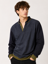 Ted Baker Men’s Navy Blue Long Sleeve Henley Pullover