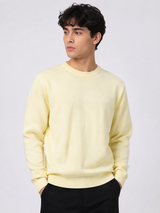 The Camici Mens Pale Yellow Crew Neck Knit Jumper