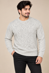 TOPMAN Men's Cream Speckled Crew Neck Knitted Jumper