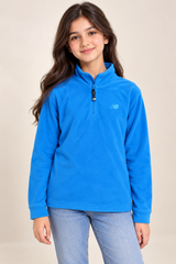 TRESPASS Girl Blue Half-Zip Fleece Pullover