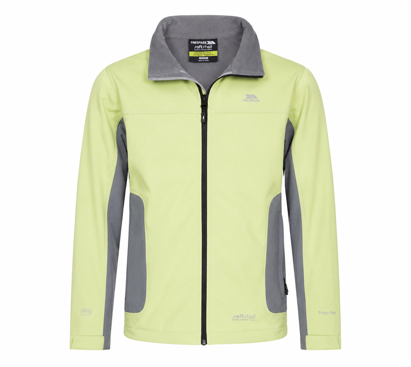 Trespass Men's Softshell Jacket featuring a lightweight, windproof and water-resistant design with a fleece-lined collar and zip pockets. Ideal for hiking, outdoor adventures and everyday wear. Premium quality from UK HandPicked.