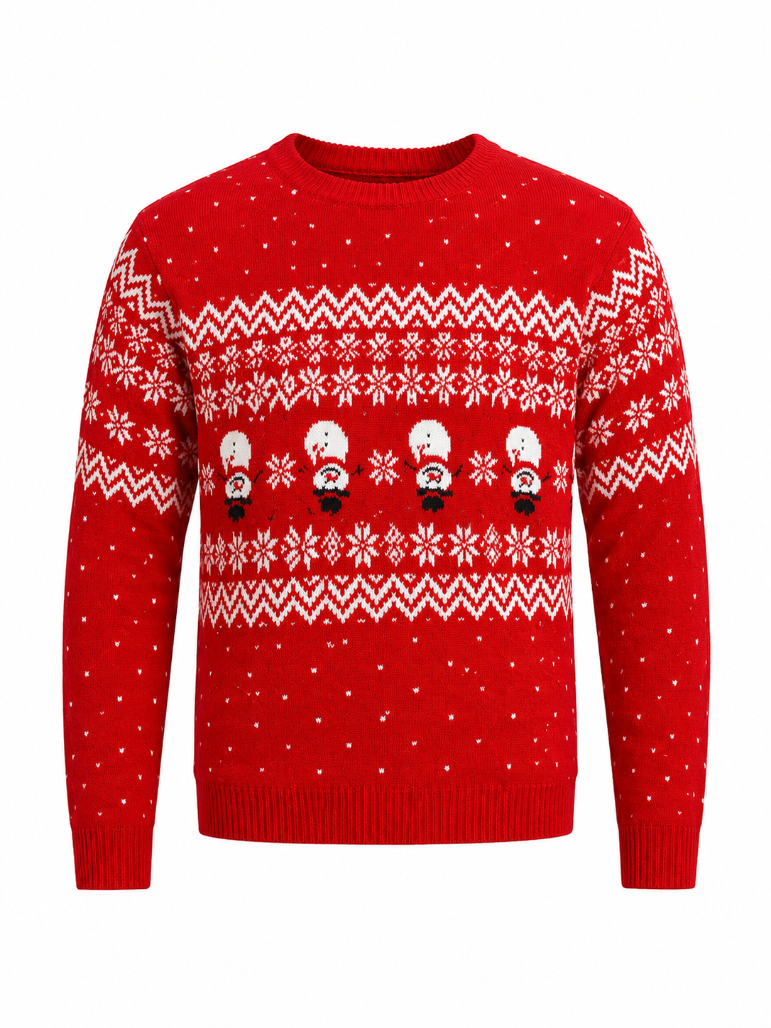  Tu Kids boys' red Christmas sweater in UK size 5 years, featuring a festive snowman Fair Isle design and cosy long sleeves.