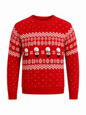 Tu Kids boys' red Christmas sweater in UK size 5 years, featuring a festive snowman Fair Isle design and cosy long sleeves.