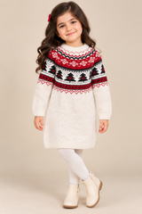 TU Kids Girl Fair Isle Knitted Sweater Dress