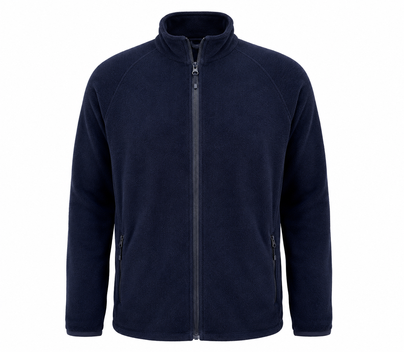  TU Men Navy Full-Zip Fleece Jacket in UK XXL. Stylish and comfortable men's fleece with high collar, full zip fastening and zipped pockets, ideal for casual and outdoor wear.
