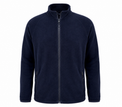  TU Men Navy Full-Zip Fleece Jacket in UK XXL. Stylish and comfortable men's fleece with high collar, full zip fastening and zipped pockets, ideal for casual and outdoor wear.