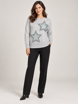 TU Women Grey Sparkle Star Knit Jumper