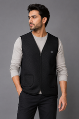 Electric Heating Jacket Men’s Black Quilted Gilet Vest
