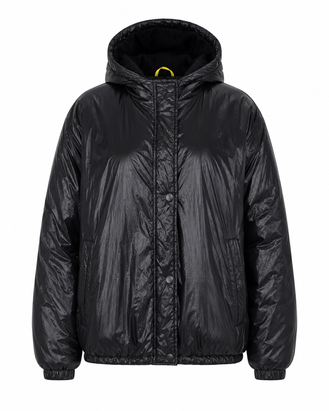  UK HandPicked Black Hooded Block Puffer Jacket for girls. Lightweight insulated winter coat with hood, premium preloved UK fashion, stylish, comfortable, and perfect for everyday cold-weather wear.