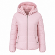  UK HandPicked Girls Light Pink Hooded Puffer Jacket featuring a soft fleece-lined hood, lightweight quilted design, zip closure, and cozy winter warmth. Perfect for everyday wear, school, and outdoor adventures.