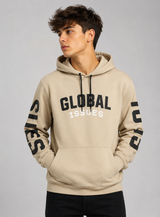 UK HandPicked Global Issues Beige Pullover Hoodie for Men