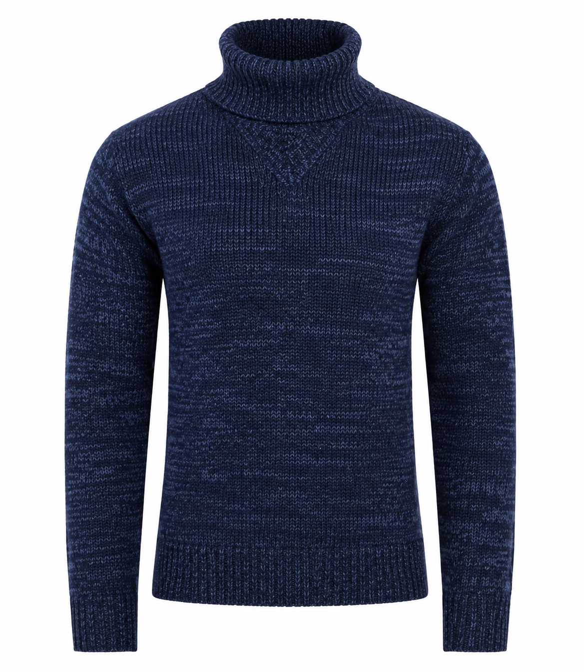  UK HandPicked Men's Navy Blue Turtleneck Knitted Sweater. Soft premium knit fabric, classic roll-neck design, and stylish winter comfort for everyday wear.