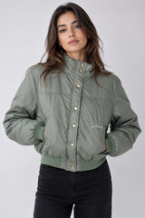 UK HandPicked Sage Green Quilted Bomber Jacket