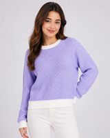 UK HandPicked Women’s Lavender Textured Knit Sweater