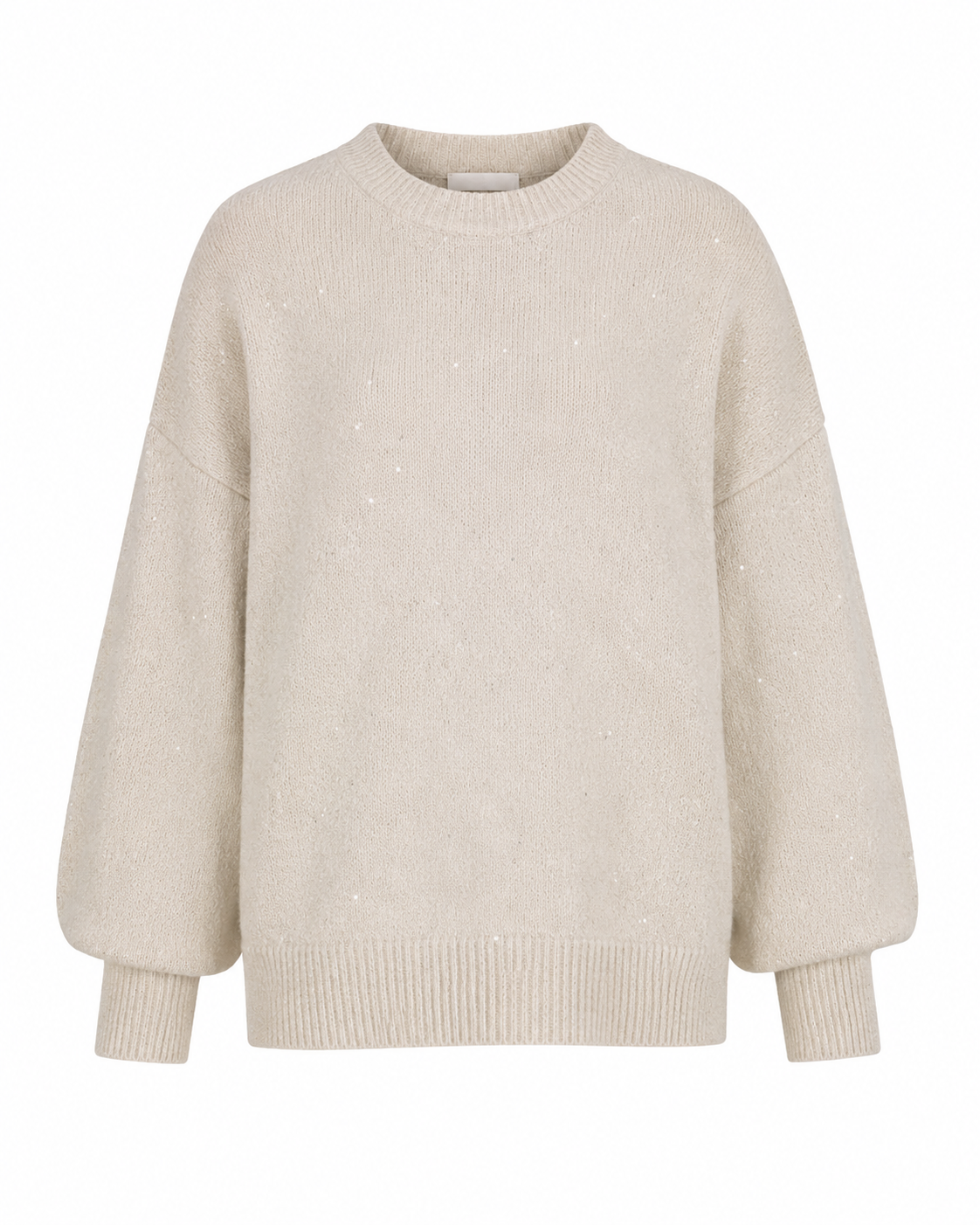  UK HandPicked Women's Cream Sparkle Knit Oversized Sweater. Soft knitted fabric, elegant shimmer finish, relaxed oversized fit, and perfect for casual, office, and winter layering.