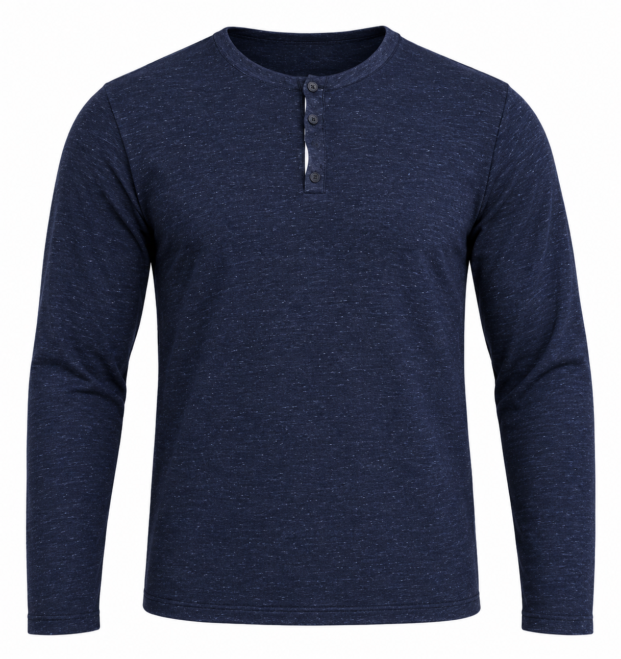  Union Men’s Navy Blue Long Sleeve Henley Shirt in UK Size L. Stylish button-neck design, comfortable fit and versatile everyday wear.