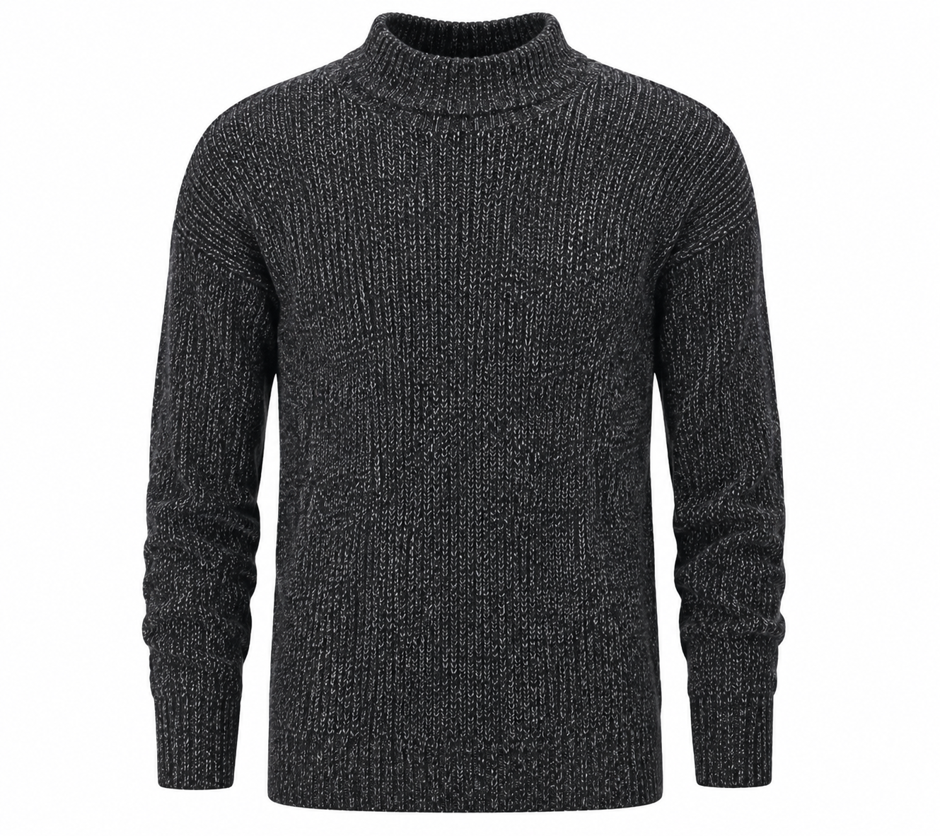  Vero Moda women's charcoal marled mock-neck sweater in UK size L. Stylish textured knit, long sleeves and versatile everyday comfort.