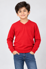 Very Boys Red V-Neck Jumper