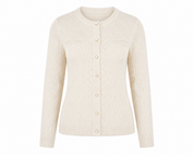  Vida Vi Girls' Ivory Cable Knit Cardigan in UK Size 12. Featuring a stylish textured knit, long sleeves and button-front design, perfect for everyday outfits.