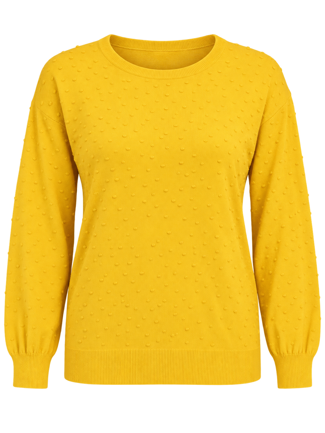 M. Stylish long sleeve crew neck sweater with raised dot detailing for casual wear.