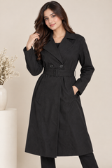Wallis Women’s Black Belted Trench Coat