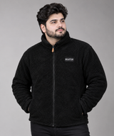 Weird Fish Men Black Sherpa Fleece Full Zip Jacket