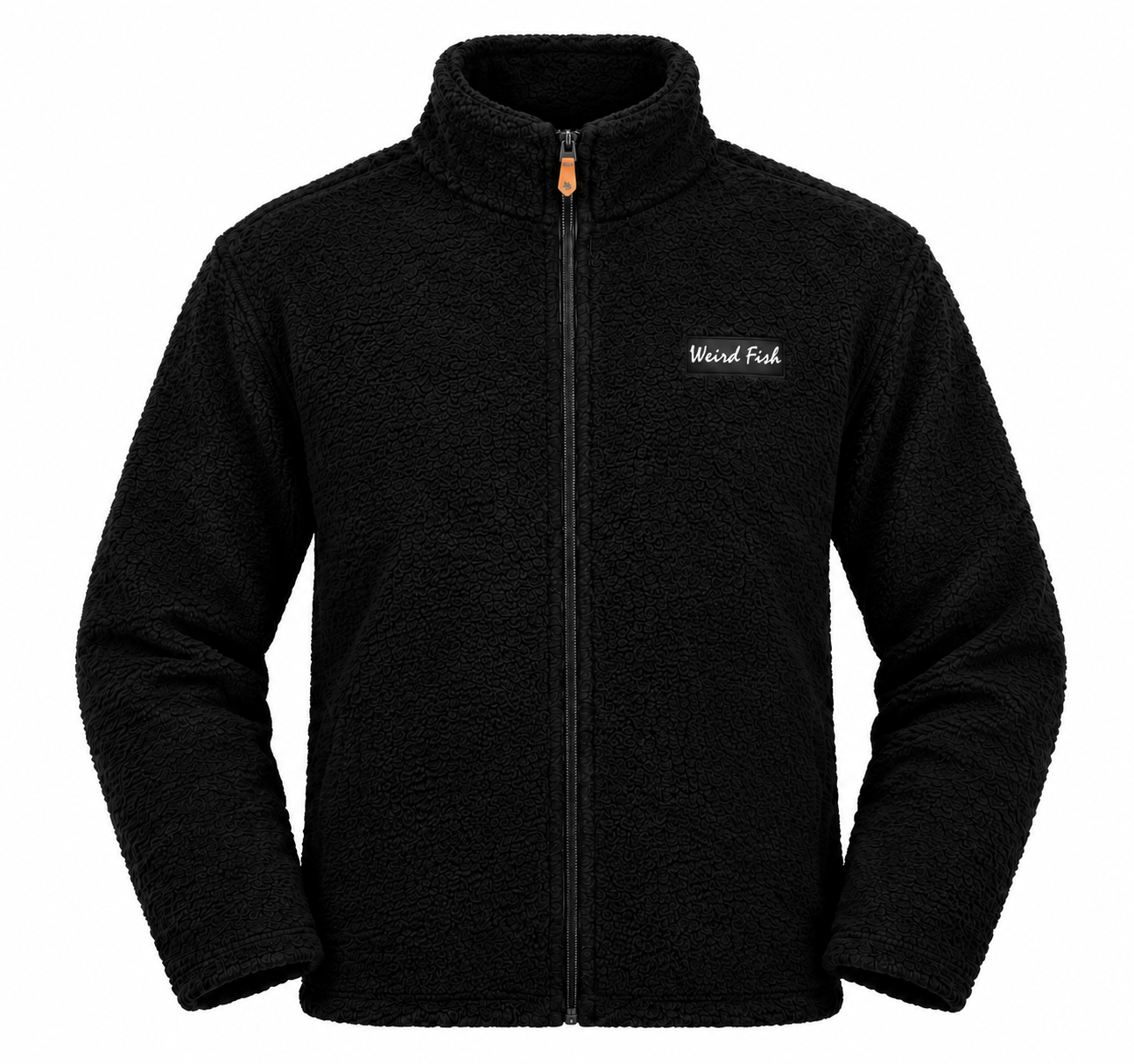 the Weird Fish Men’s Black Sherpa Fleece Jacket in UK Size 2XL. Featuring a full-zip design, high collar and soft fleece texture, perfect for comfortable winter and casual wear.