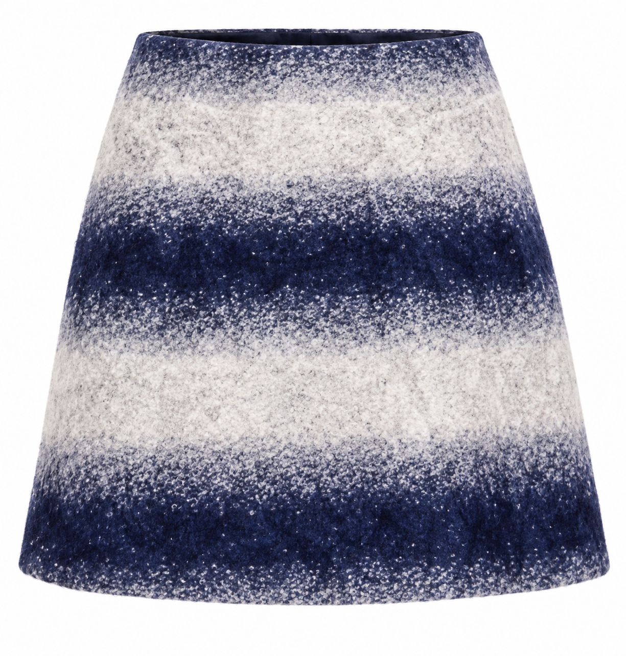  White Stuff women’s grey and navy A-line skirt in UK Size 16, featuring 2 front pockets, textured finish and half back zip. Original UK fashion.