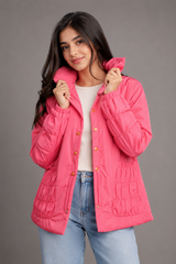 Women's Pink Lightweight Puffer Jacket