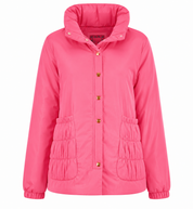 Upgrade your winter wardrobe with this stylish Women's Pink Lightweight Puffer Jacket, designed for warmth, comfort, and everyday fashion. Featuring a soft padded construction, elegant high stand collar, secure snap-button front closure, and spacious gathered front pockets, this jacket offers the perfect combination of functionality and modern style.