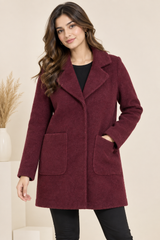 YESSICA Women Burgundy Longline Coat