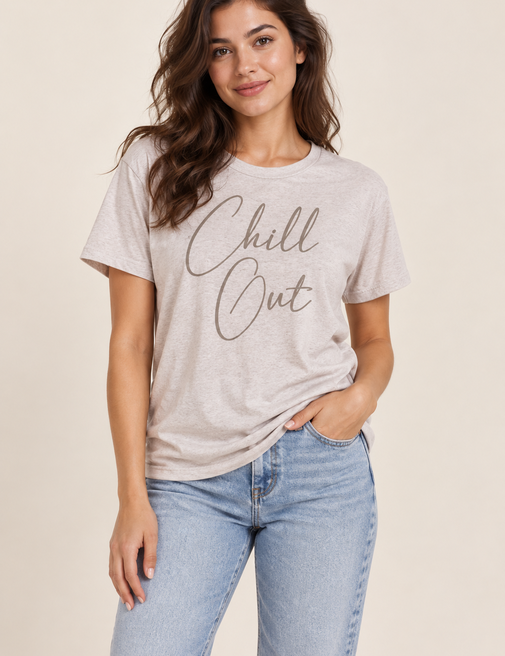   Yours Chill Out slogan T-shirt in UK size 18–20. Soft, relaxed-fit women’s casual top with short sleeves, perfect for everyday styling.