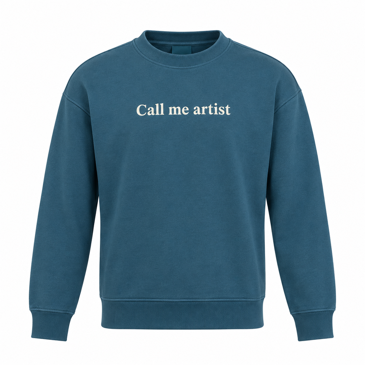  Zara boys’ teal blue “Call Me Artist” sweatshirt, UK size 10–11 years. Stylish crew neck design with long sleeves and ribbed trims.