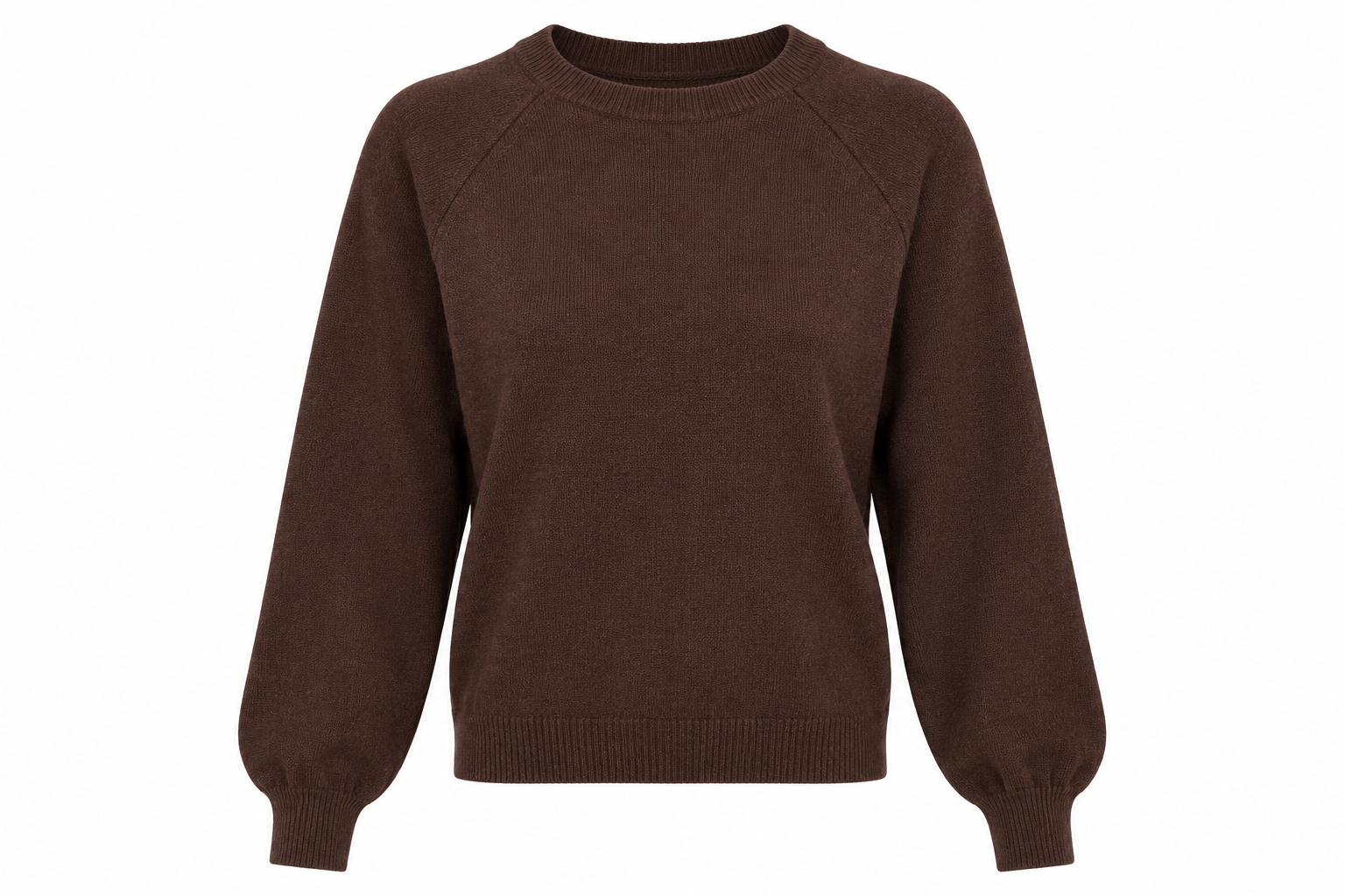  Zara chocolate brown crew neck knit jumper for women in UK size M. Stylish long-sleeve design, versatile colour and perfect for casual autumn and winter outfits.