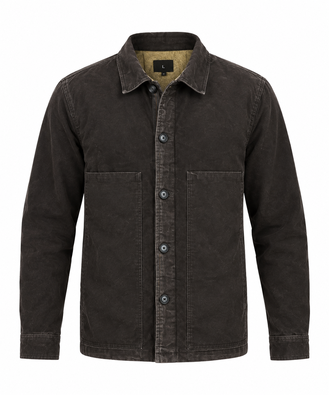  Zara men’s dark brown utility jacket in UK size M. Classic button-front design with collar, long sleeves and practical front pockets.