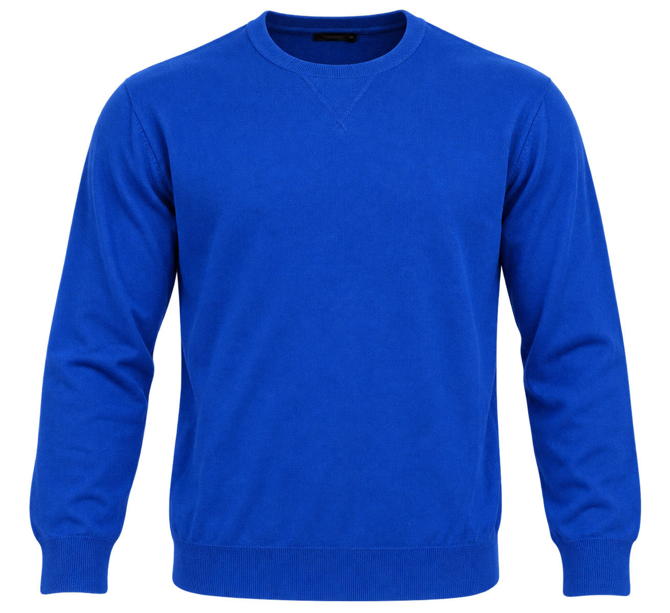 ZARA Men’s Royal Blue Crew Neck Sweater in UK Size M. A stylish long-sleeve jumper with a classic crew neck, perfect for casual wear and layering.